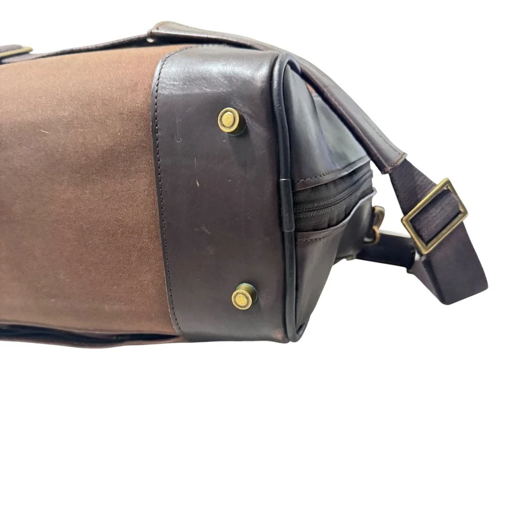 Hartmann‎ Vintage Suitcase Duffle Brown Luxe Collection Leather Canvas Plaid